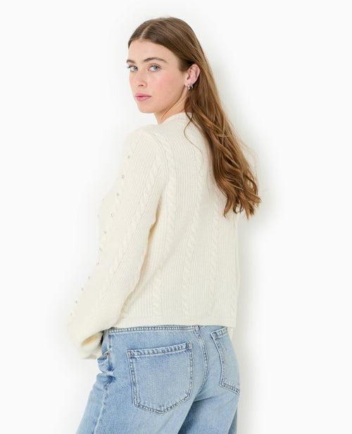 Gilet col rond avec torsades et strass - PIMKIE - 6