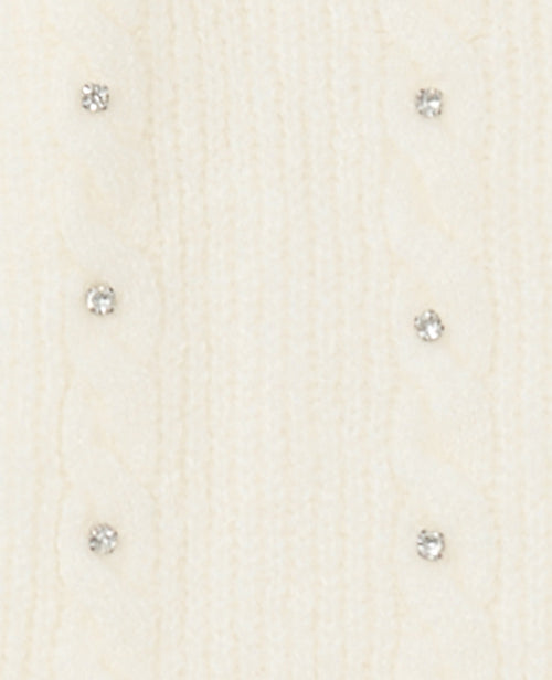 Gilet col rond avec torsades et strass - PIMKIE - 8