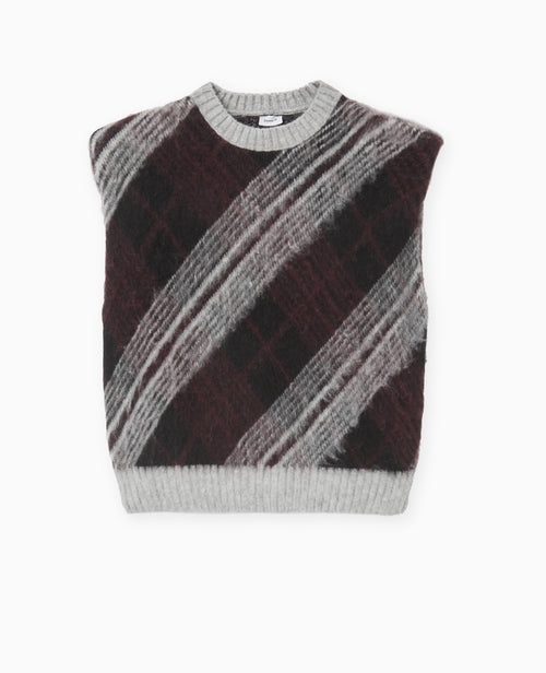 Pull sans manches avec épaulettes motif carreaux - PIMKIE - 4