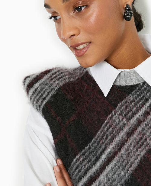 Pull sans manches avec épaulettes motif carreaux - PIMKIE - 7