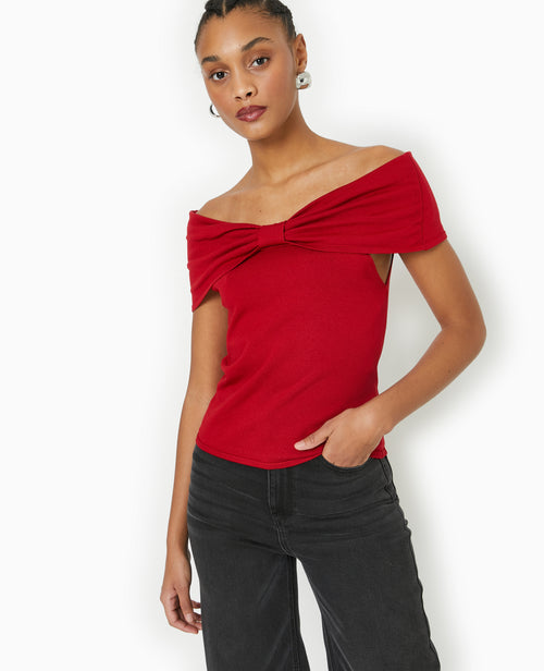 Top bustier en maille avec nœud - PIMKIE - 1