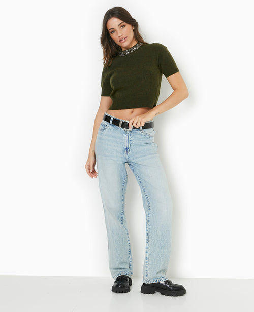 Pull manches courtes avec brillants - PIMKIE - 3