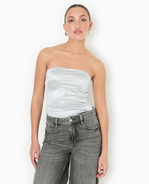 Top bustier bandeau en maille brillante - PIMKIE - 1