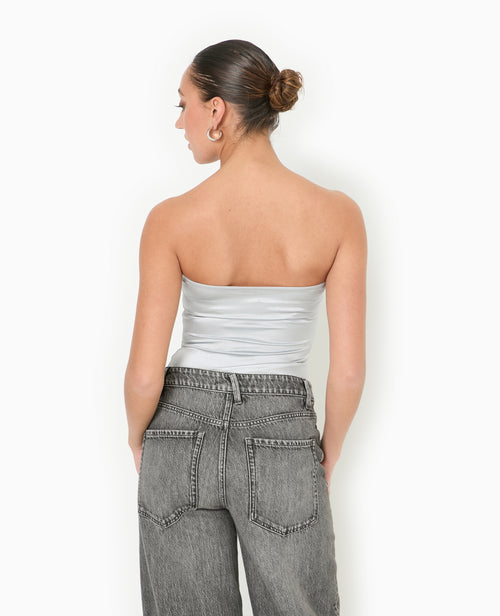 Top bustier bandeau en maille brillante - PIMKIE - 6