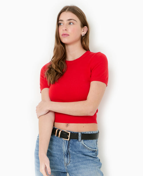 Pull manches courtes en maille fine - PIMKIE - 3