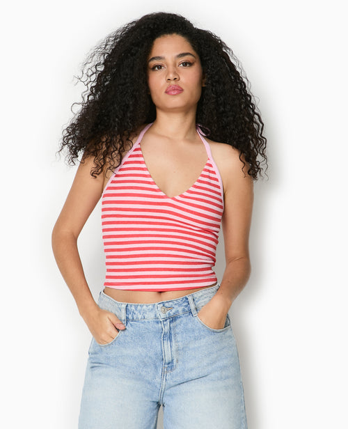 Top dos-nu court rayé - PIMKIE - 1