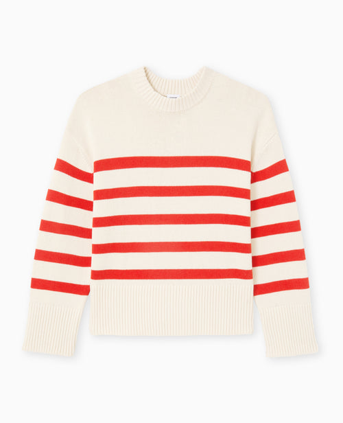 Pull oversize rayé avec grands bord-côtes - PIMKIE - 4