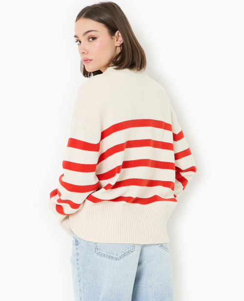 Pull oversize rayé avec grands bord-côtes - PIMKIE - 6