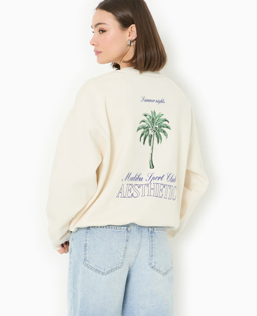 Sweat col rond avec print poitrine et dos - PIMKIE - 1