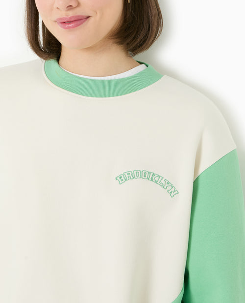 Sweat bicolore avec broderie poitrine et dos - PIMKIE - 7