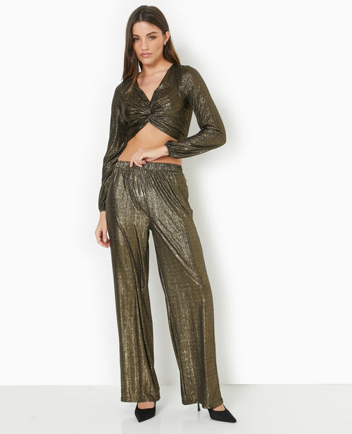 Top court en tissu texturé avec lurex argenté - PIMKIE - 1