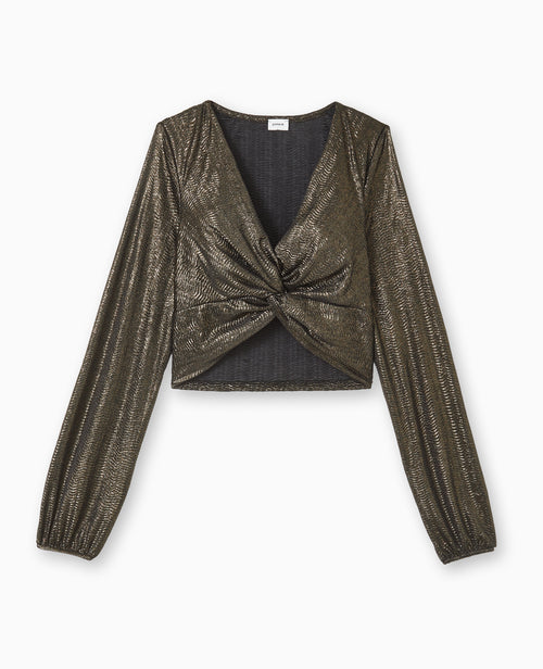 Top court en tissu texturé avec lurex argenté - PIMKIE - 4