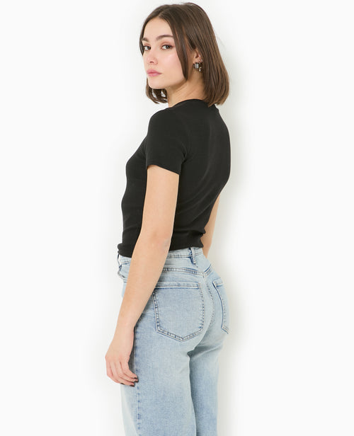 T-shirt court en maille côtelée - PIMKIE - 6