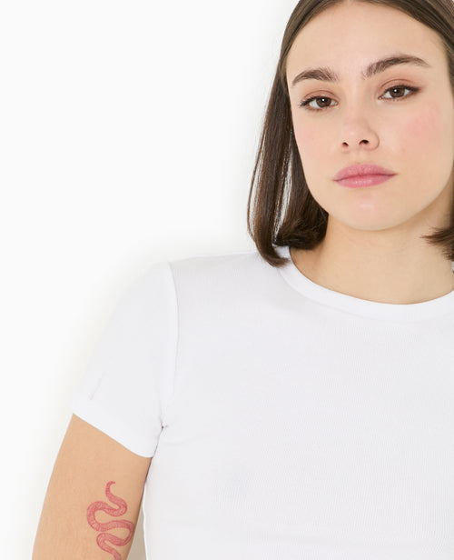 T-shirt court en maille côtelée - PIMKIE - 3