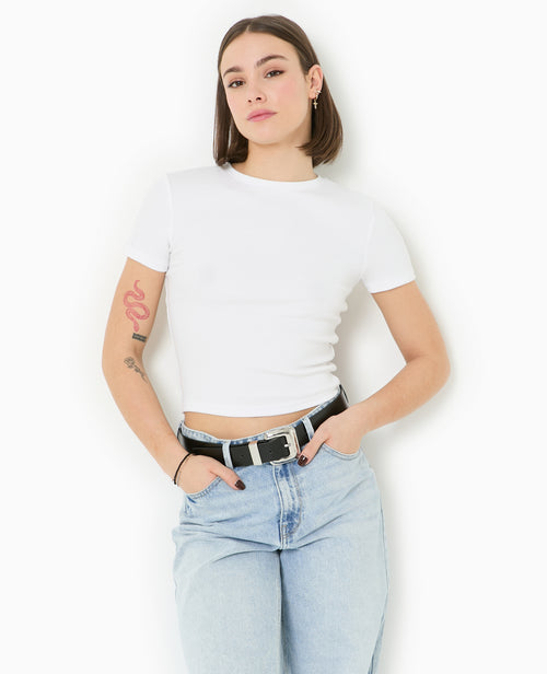 T-shirt court en maille côtelée - PIMKIE - 5