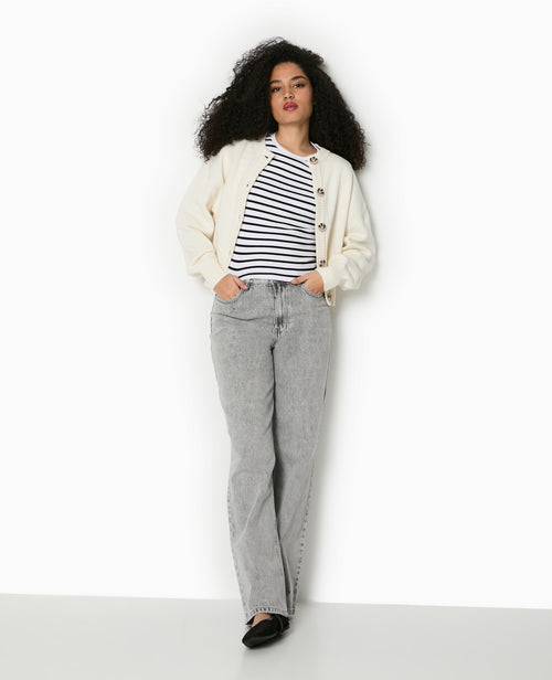 T-shirt court en maille côtelée rayée - PIMKIE - 2