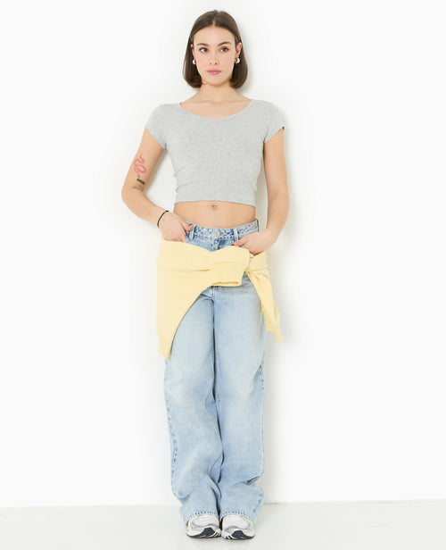 T-shirt court col V - PIMKIE - 2