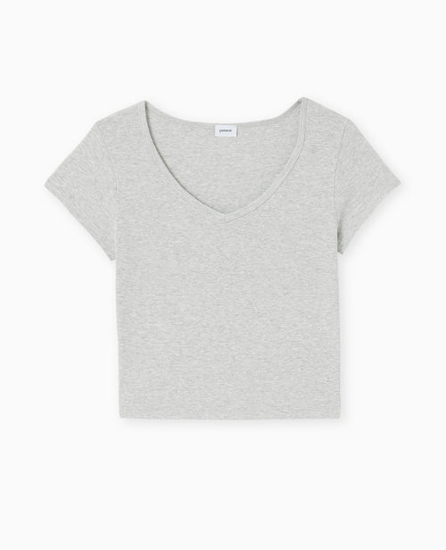 T-shirt court col V - PIMKIE - 4