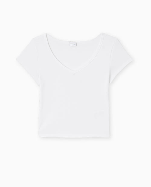 T-shirt court col V - PIMKIE - 3