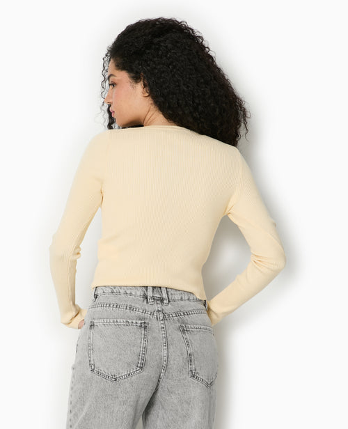 Gilet col rond en maille côtelée - PIMKIE - 6