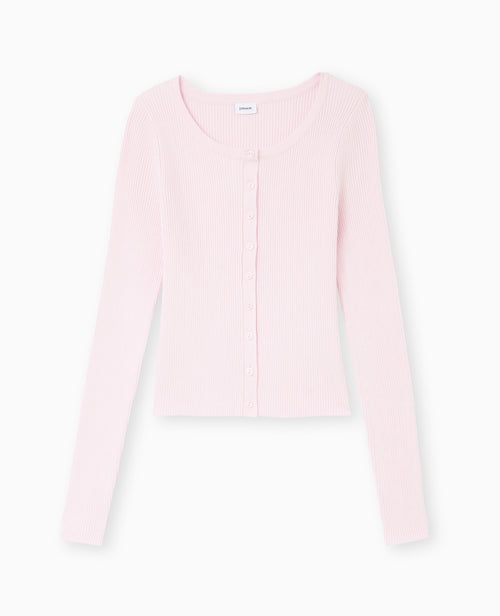 Gilet col rond en maille côtelée - PIMKIE - 4