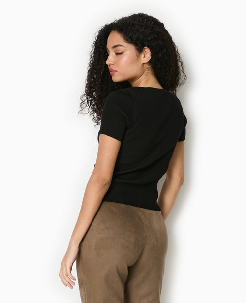 T-shirt boutonné en maille côtelée - PIMKIE - 6