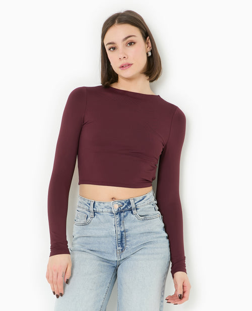 Top court manches longues avec dos ouvert - PIMKIE - 5