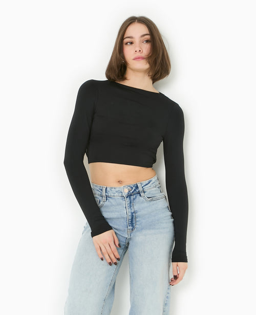 Top court manches longues avec dos ouvert - PIMKIE - 5