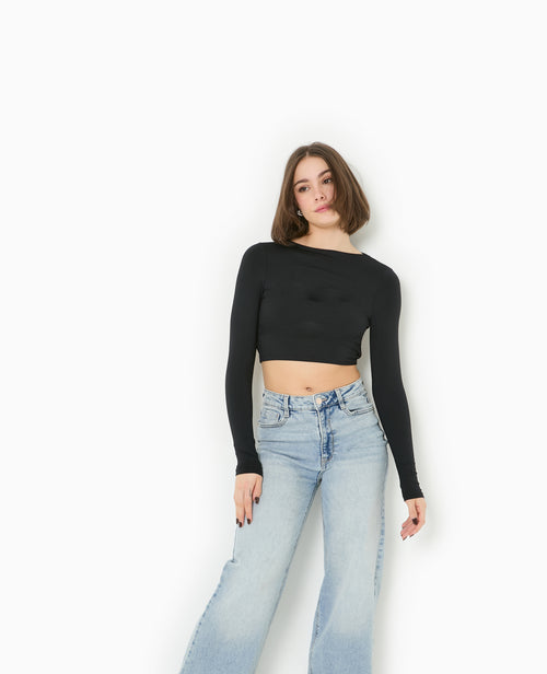 Top court manches longues avec dos ouvert - PIMKIE - 7