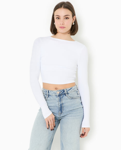 Top court manches longues avec dos ouvert - PIMKIE - 2