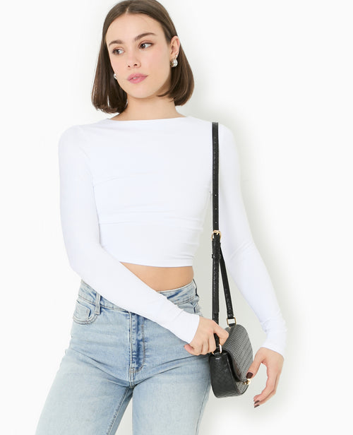 Top court manches longues avec dos ouvert - PIMKIE - 5