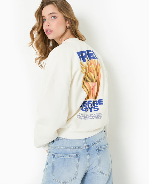 Sweat oversize avec print poitrine et dos - PIMKIE - 1
