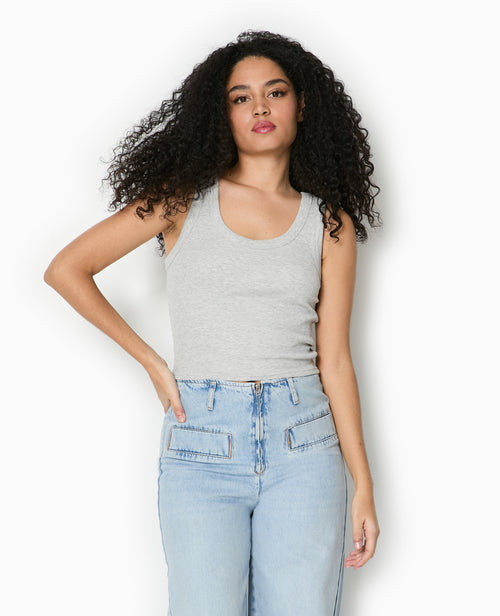 Débardeur court en maille côtelée - PIMKIE - 1