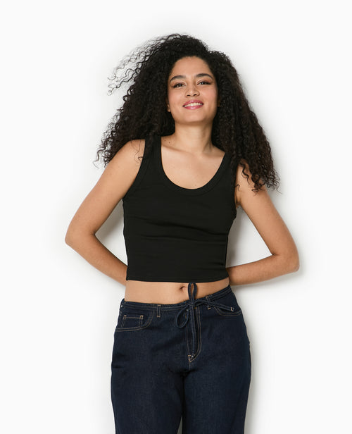 Débardeur court en maille côtelée - PIMKIE - 1