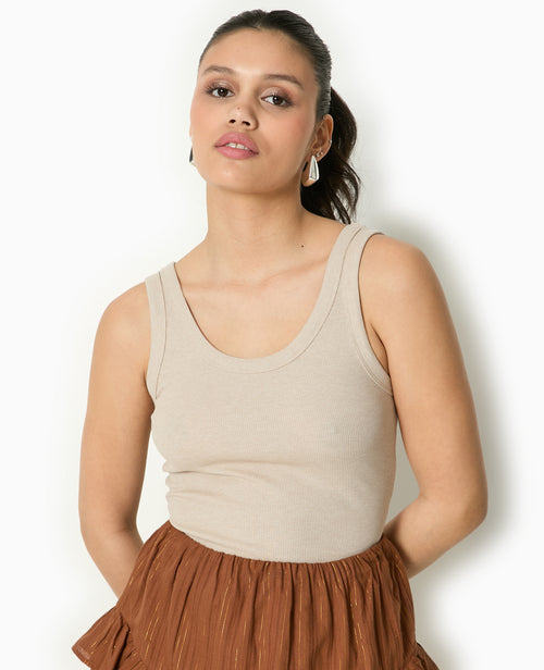 Débardeur court en maille côtelée - PIMKIE - 1