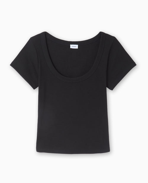 T-shirt maille côtelée grande encolure - PIMKIE - 4