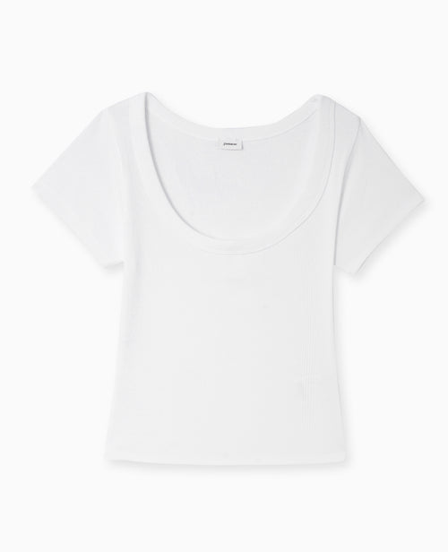 T-shirt maille côtelée grande encolure - PIMKIE - 4