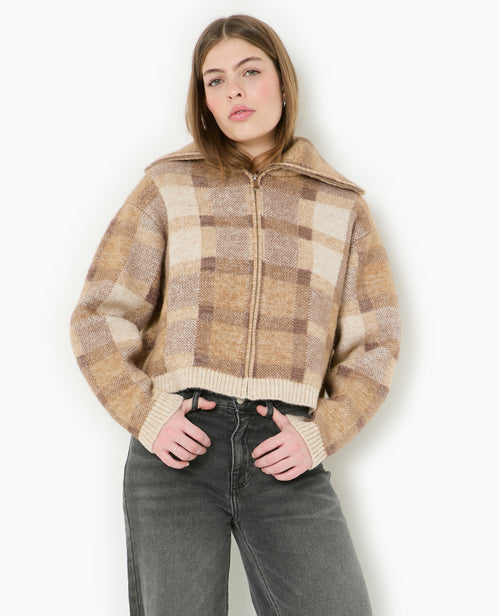 Gilet à carreaux col camionneur - PIMKIE - 1