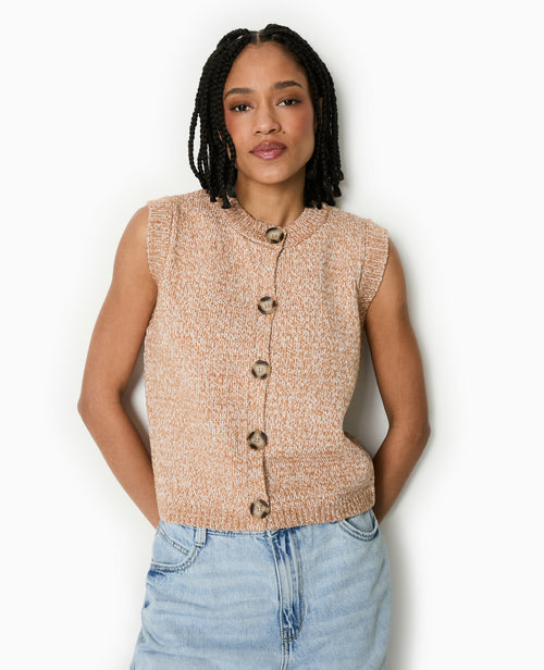 Gilet sans manches en maille moulinée - PIMKIE - 1