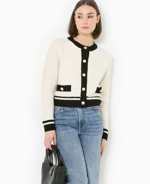 Gilet col rond avec bords contrastés - PIMKIE - 1