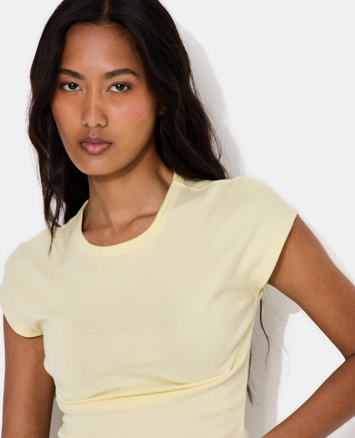 T-shirt ajusté col rond et manches raccourcies - PIMKIE - 2