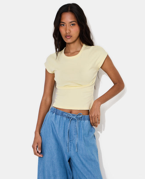 T-shirt ajusté col rond et manches raccourcies - PIMKIE - 5