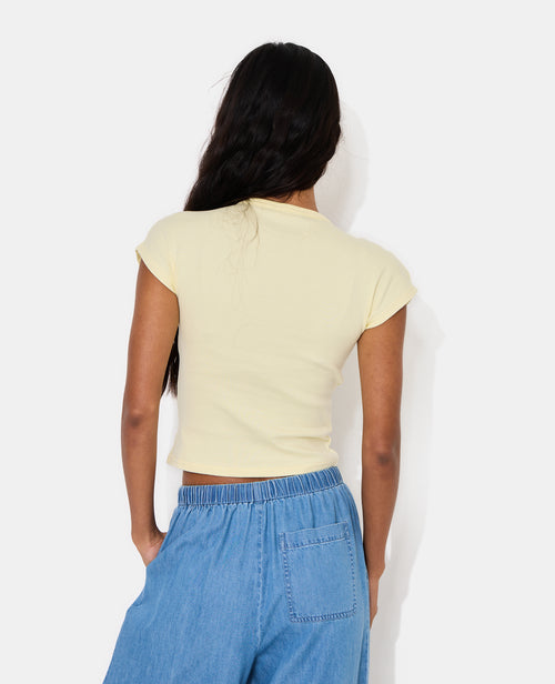 T-shirt ajusté col rond et manches raccourcies - PIMKIE - 6