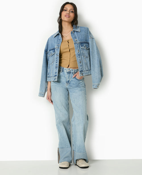 T-shirt court boutonné en maille côtelée - PIMKIE - 1