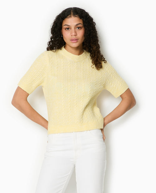 Pull manches courtes maille torsadée - PIMKIE - 5