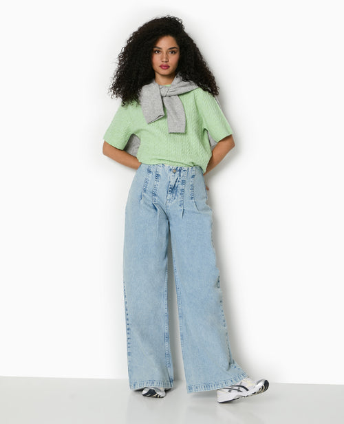 Pull manches courtes maille torsadée - PIMKIE - 2