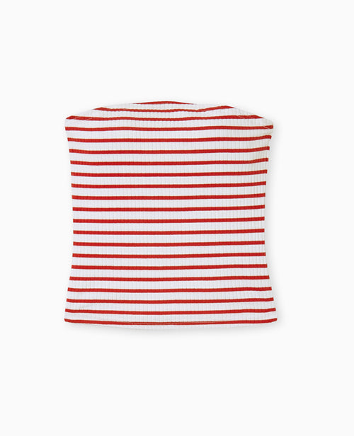 Top bandeau en maille côtelée rayée - PIMKIE - 4