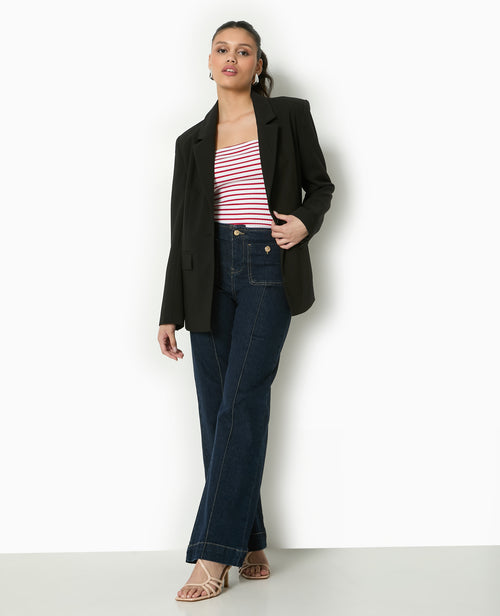 Top bandeau en maille côtelée rayée - PIMKIE - 7