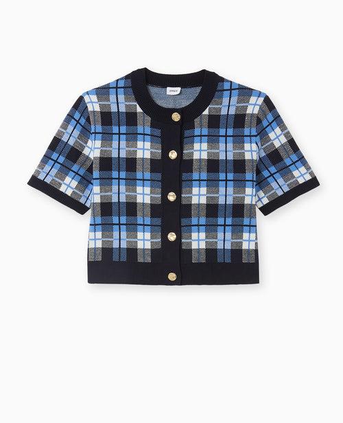 Gilet manches courtes motif carreaux jacquard - PIMKIE - 4