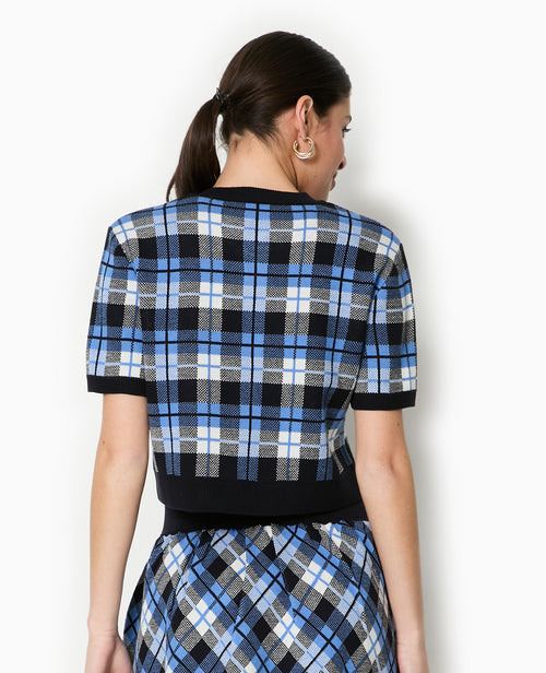 Gilet manches courtes motif carreaux jacquard - PIMKIE - 6